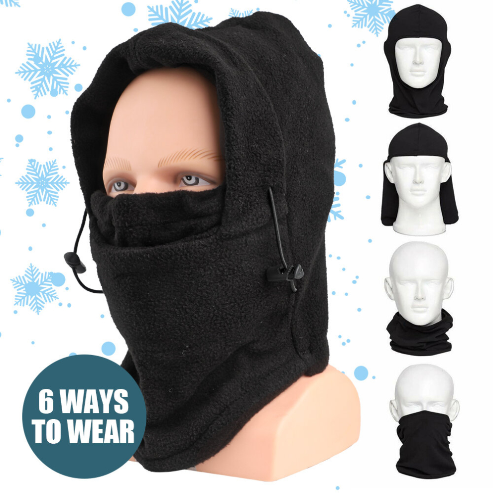 Winter Thermal Fleece Balaclava Scarf Ski Face Mask Neck Warmer Hat UK