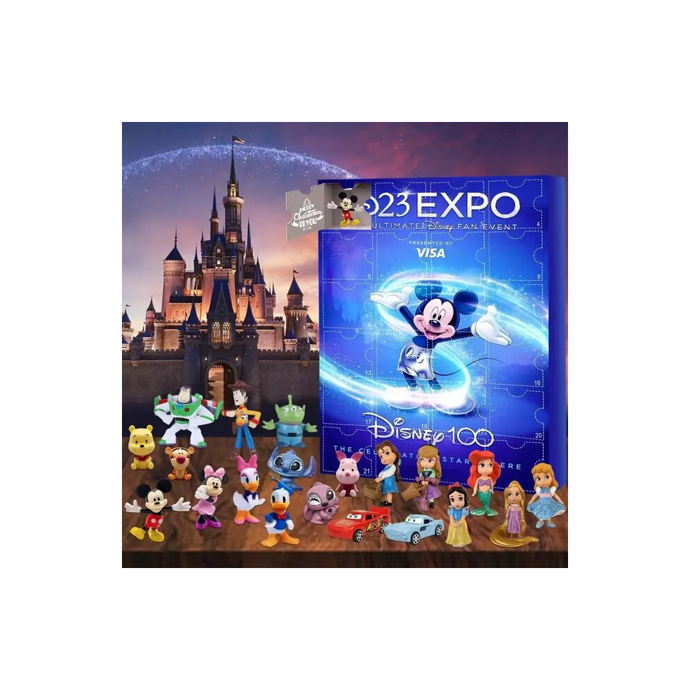 (DSN-MH-1) Christmas Disney Advent Calendar Box 100th Anniversary Surprise Gift Box Anime Figure Mickey Minnie Kawaii Figure Action Model