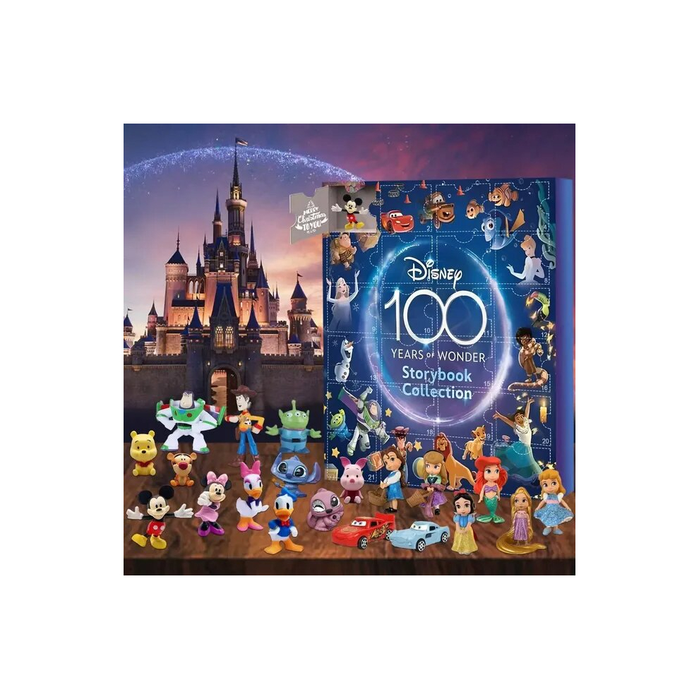 (DSN-MH-2) Christmas Disney Advent Calendar Box 100th Anniversary Surprise Gift Box Anime Figure Mickey Minnie Kawaii Figure Action Model