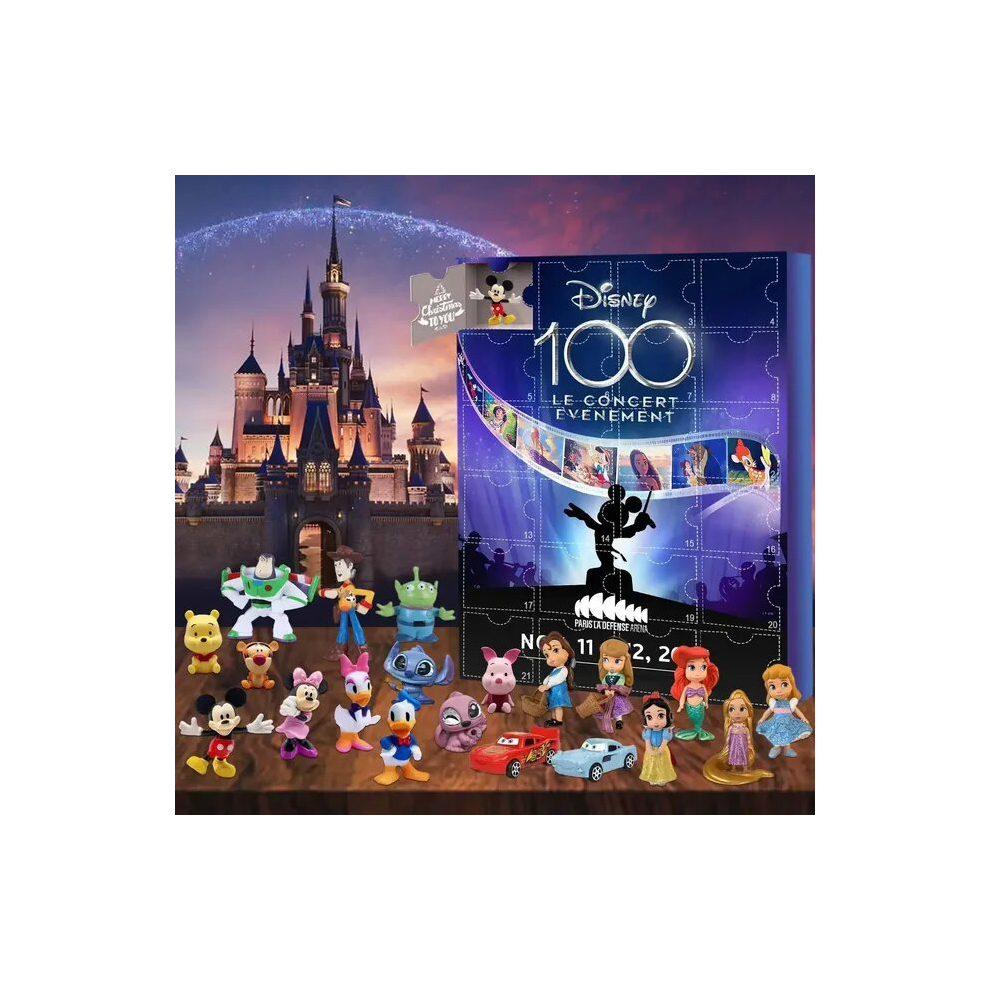 (DSN-MH-5) Christmas Disney Advent Calendar Box 100th Anniversary Surprise Gift Box Anime Figure Mickey Minnie Kawaii Figure Action Model