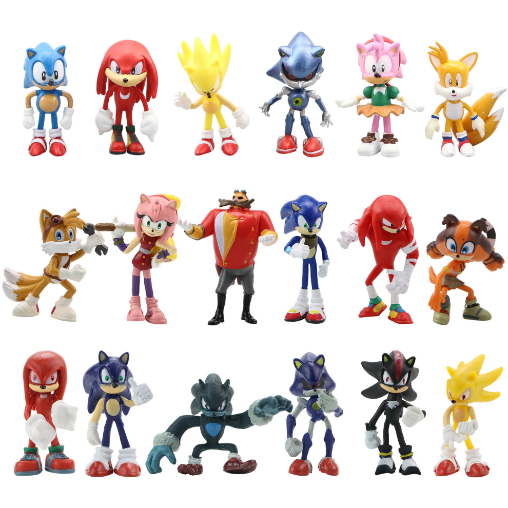 18Pcs Sonic the Hedgehog PVC Action Game Figure Model Toy Collectible Decor Gift