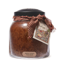 A cheerful giver - Maple Syrup Pancakes - 34oz Papa Scented candle Jar with Lid - Keepers of the Light - 155 Hours of Burn Time gift for Women Brown