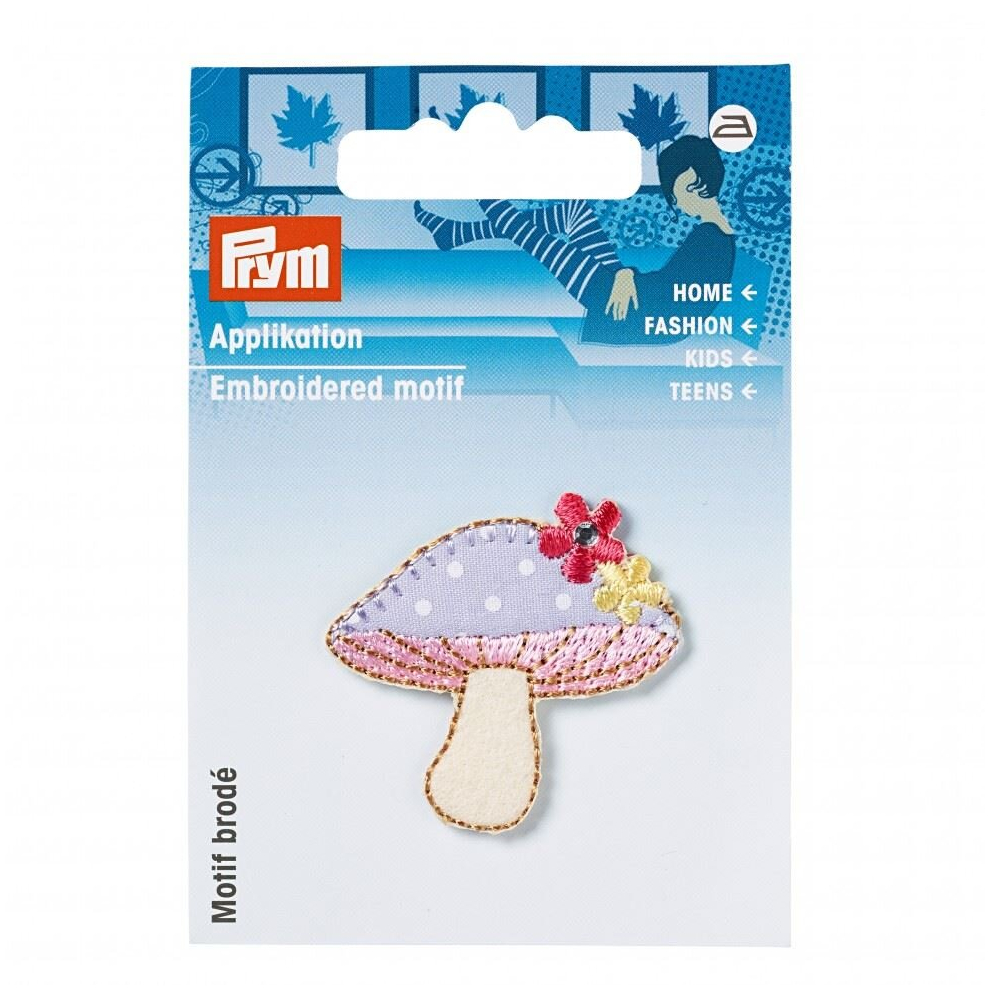 Prym Patch Motif Mushroom - Each Pink/Lavender