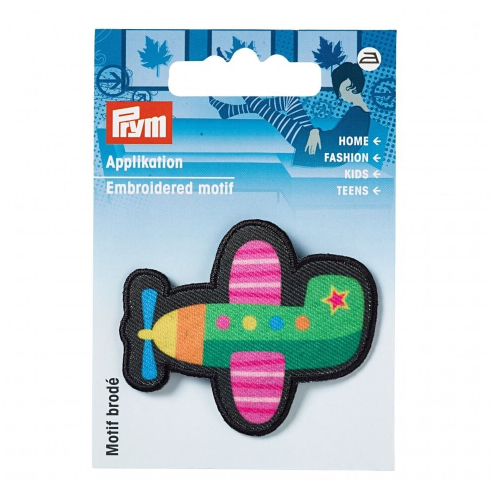Prym Patch Motif Aeroplane - Each Black