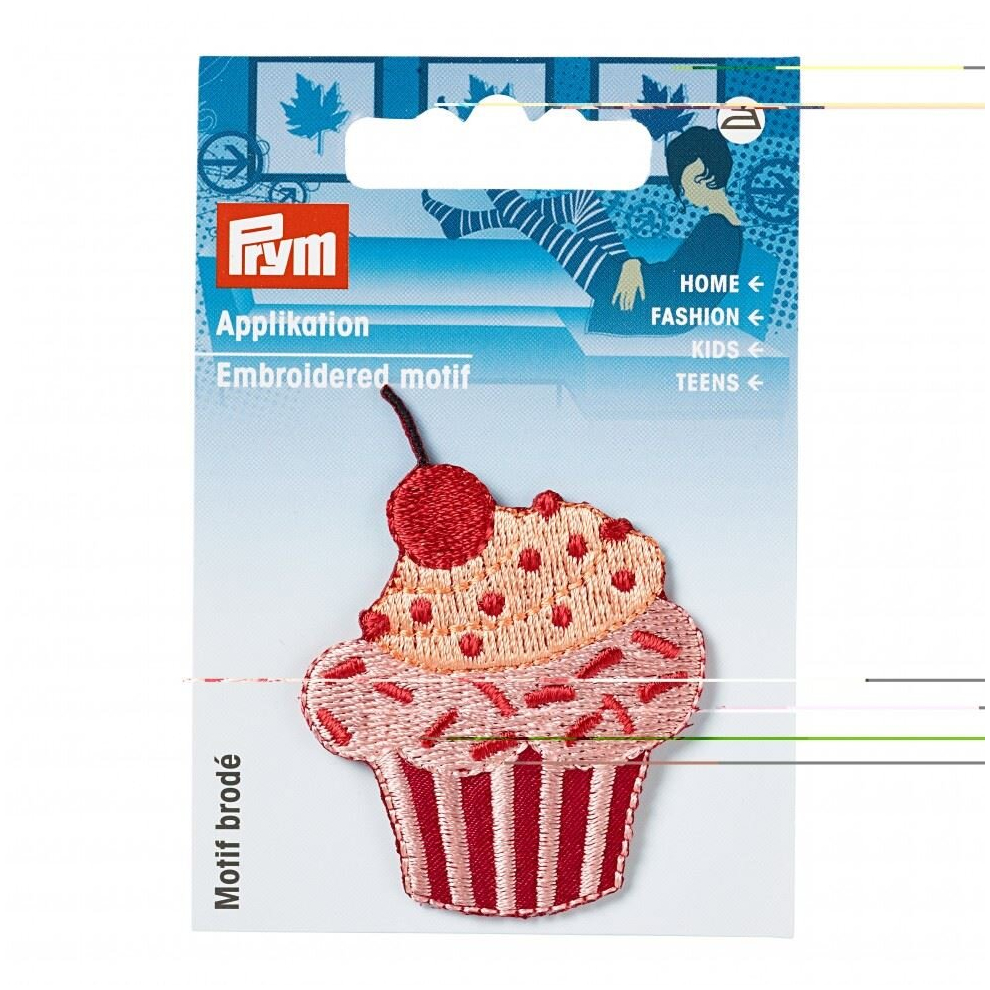 Prym Patch Motif Cupcake - Each Red/Pink