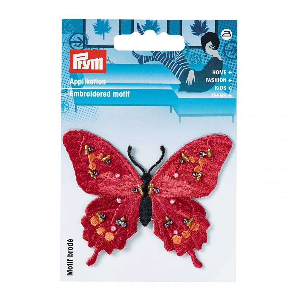 Prym Butterfly Patch Motif - Each Red