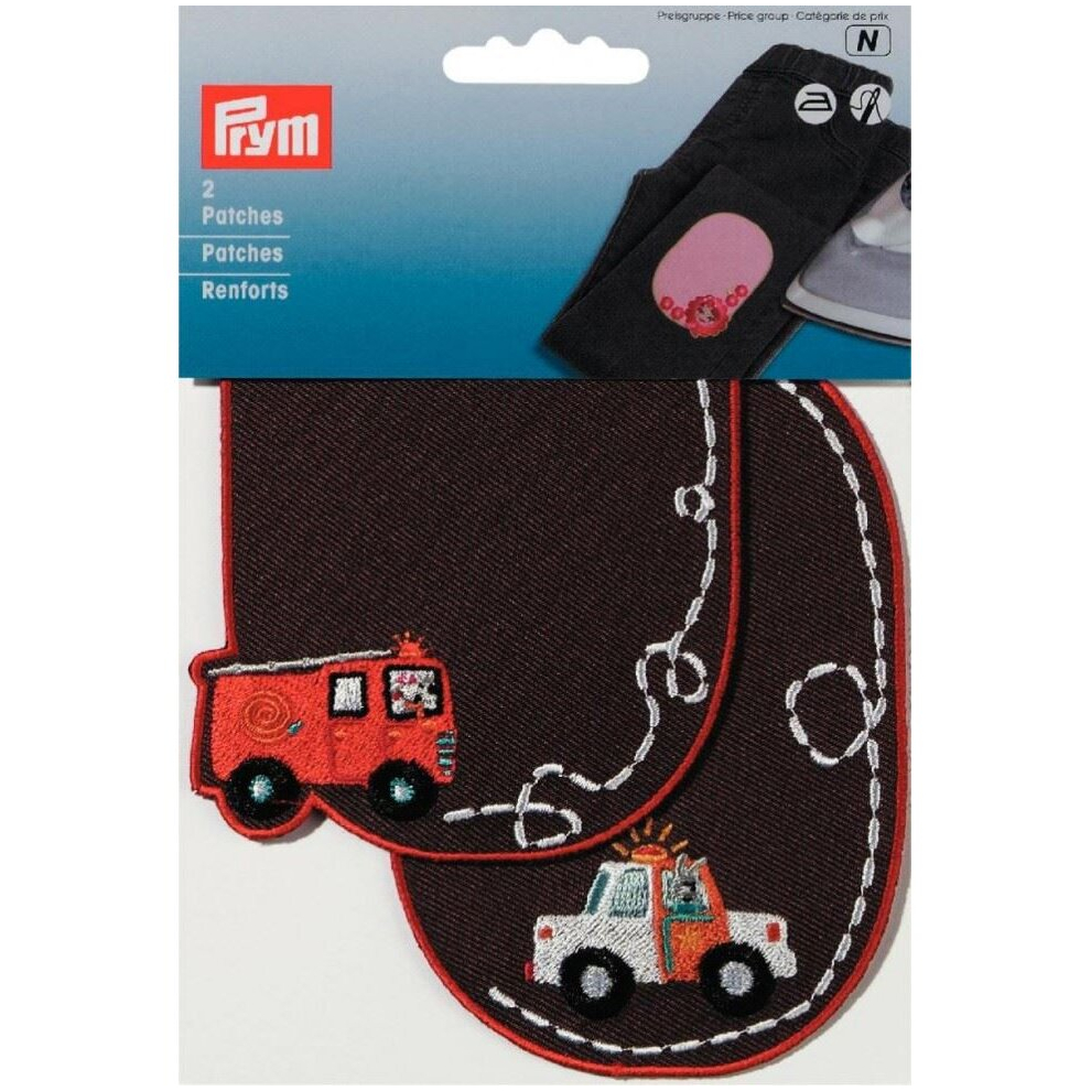 Prym Fire Engine Police Car Patches  Multicoloured - per pack of 2