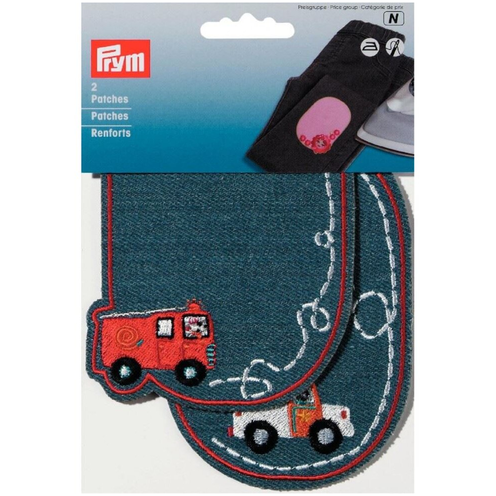 Prym Fire Engine Police Car Patches  Multicoloured - per pack of 2