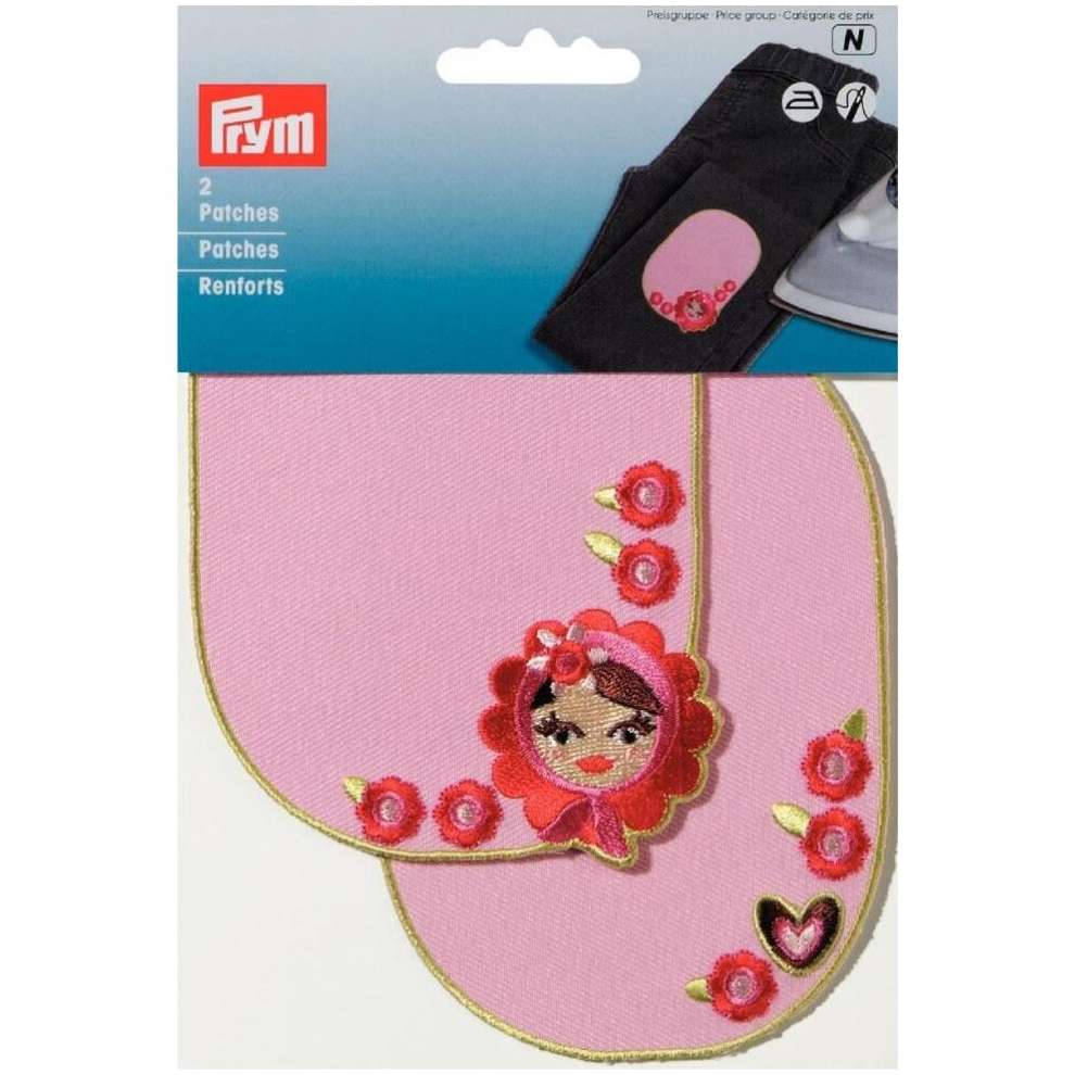 Prym Hearts Flowers Dolls Patches  Multicoloured - per pack of 2