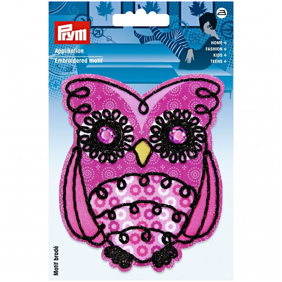 Prym Patch Motif Owl - Each Pink/Black