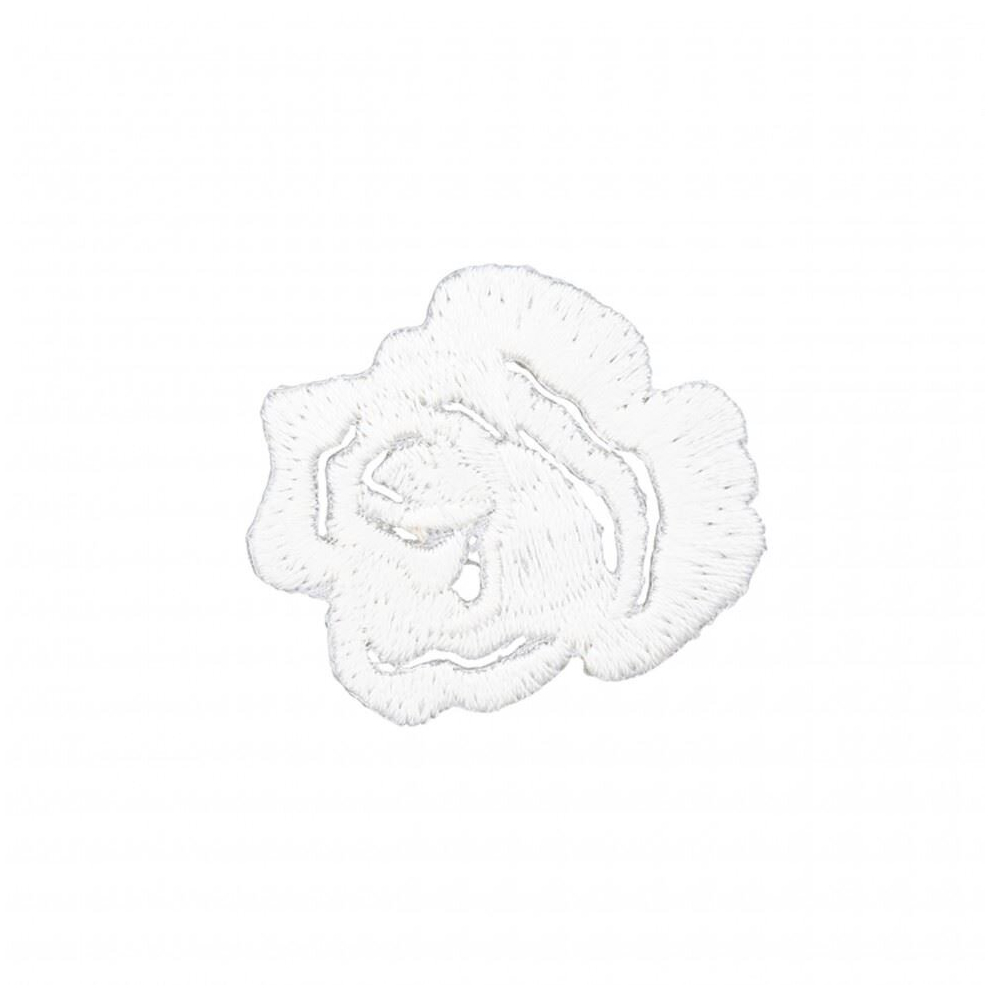 Prym Patch Motif Rose Flower  White - each