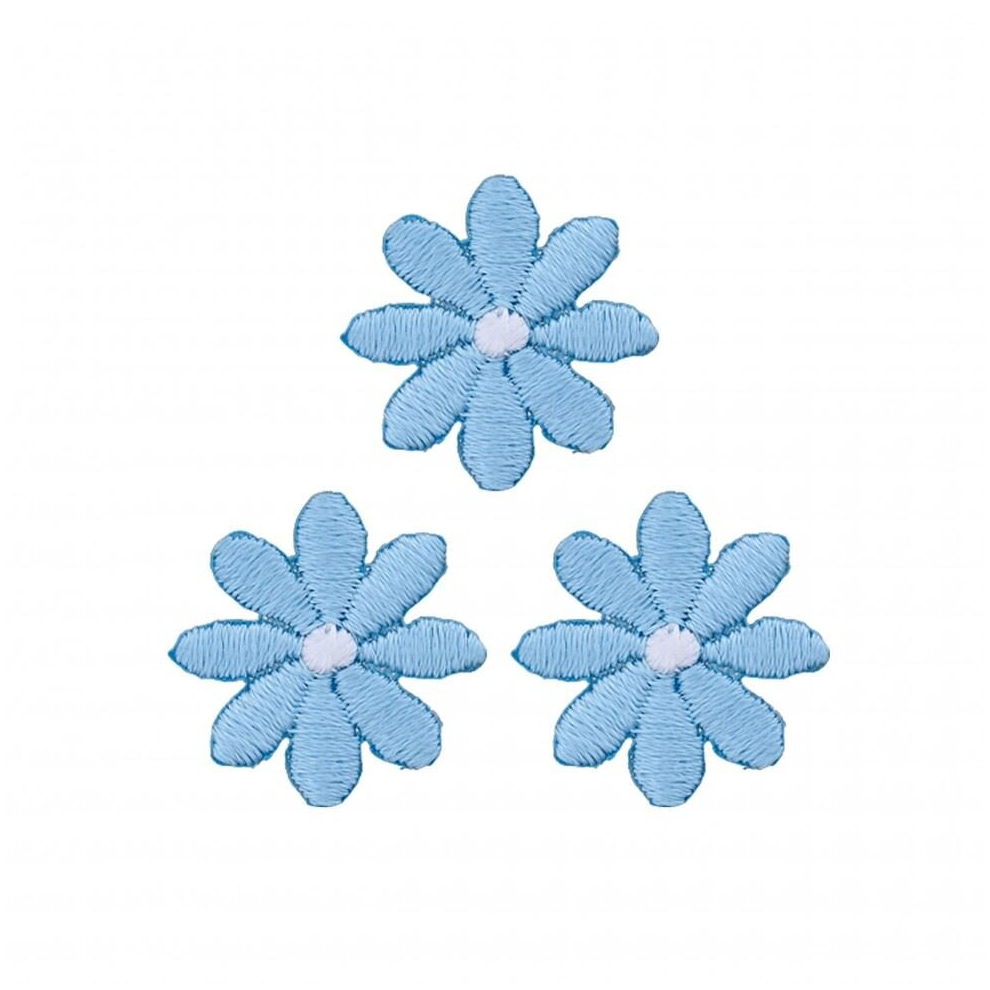 Prym Patch Motif Flowers  Light Blue - per pack of 3