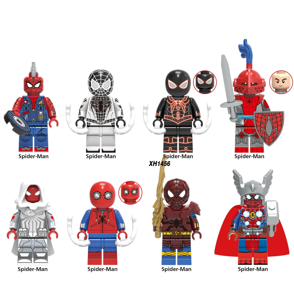 8Pcs Marvel Avengers Spider-Man Minifigures Building Blocks Fit Lego