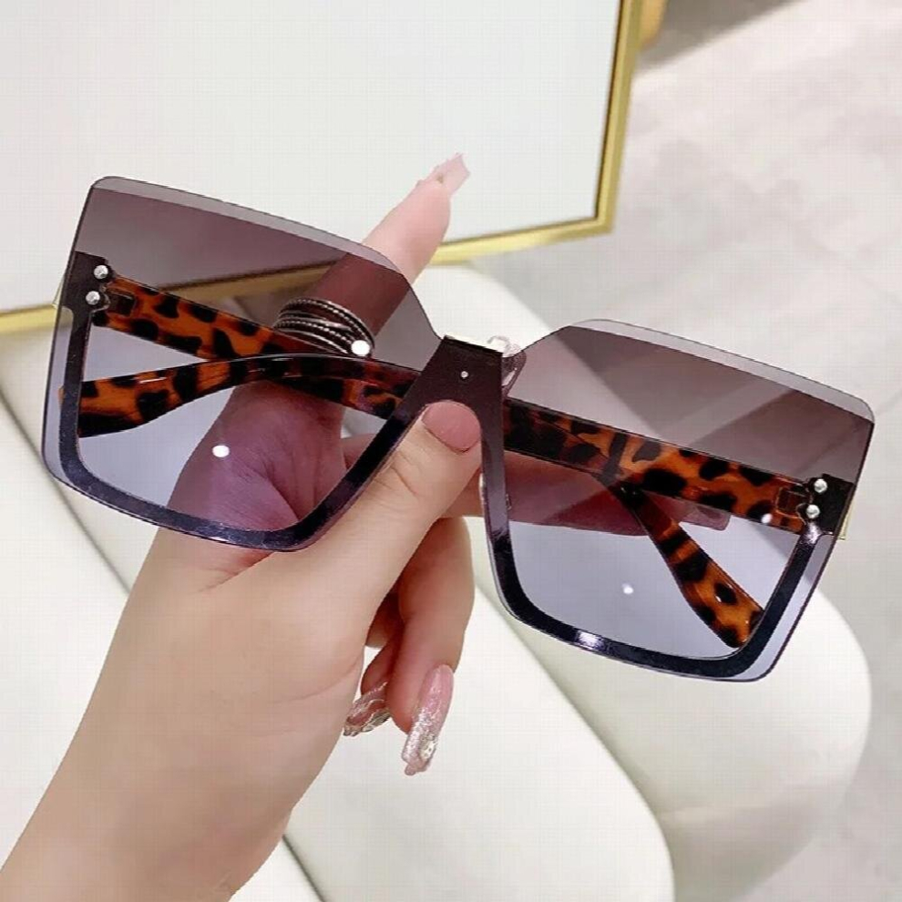 Gradient Rimless Square Sunglasses Women Desiginer Vintage Leopard Sun Glasses Ladies Driving Shades Street Eyewear-image-OPC-PCR7W75-NEW