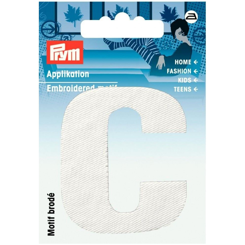 Prym Alphabet Letter Patch Motif Letter C - Each White