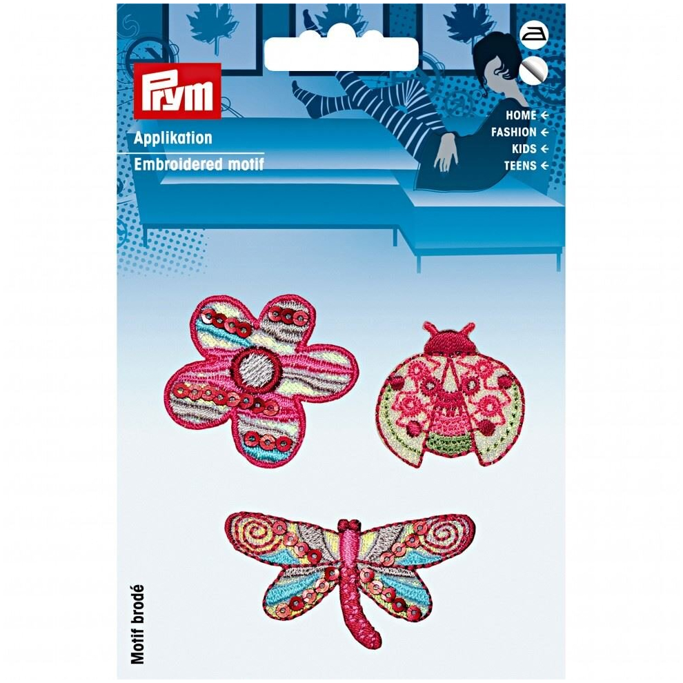 Prym Patch Motif Flower Butterfly - per pack of 3