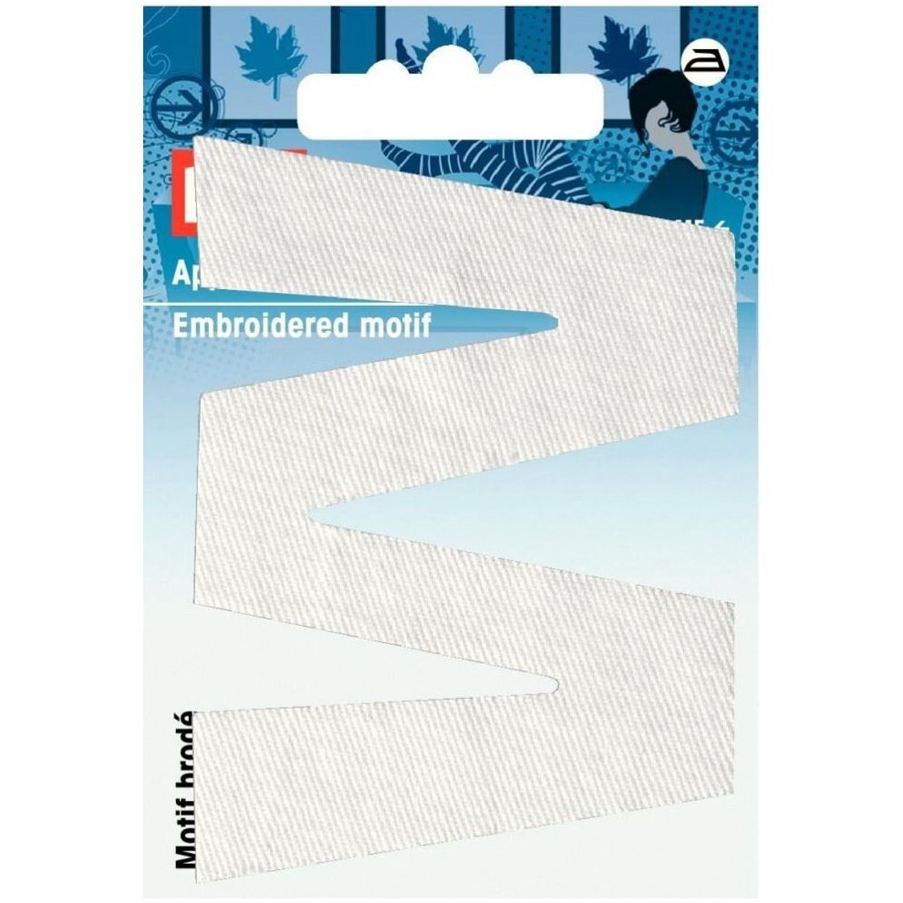 Prym Alphabet Letter Patch Motif Letter W - White - Each