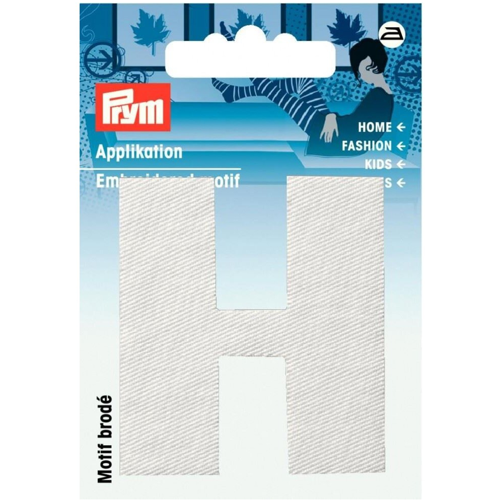 Prym Alphabet Letter Patch Motif Letter H - Each White