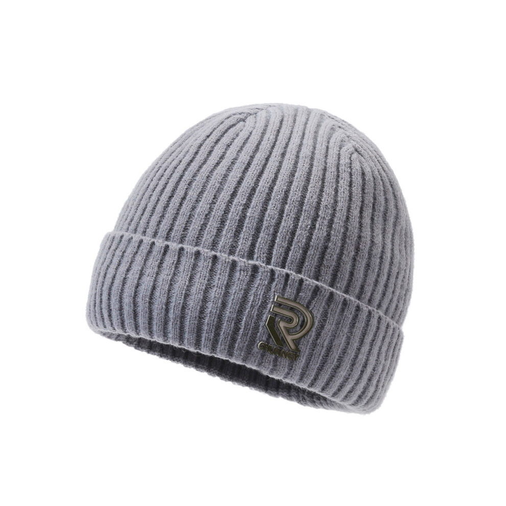 (grey) Knitted hat warm padded wool hat women outdoor cycling ear protection cold cover-image-OPC-PCR85BS-NEW