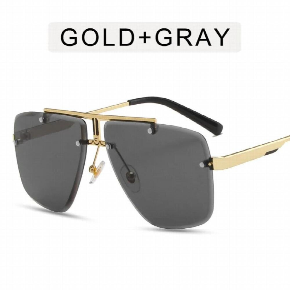 Vintage Rimless Square Sunglasses Men Oversized Sun Glasses Female Retro Gradient Mirror Oculos-image-OPC-PCR87WB-NEW