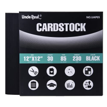 Sort karton - 12 x 12 85 lb omslag kartonpapir Perfekt til scrapbogsh?ndv?rk Visitkort 30 ark 230 g UAP05BK