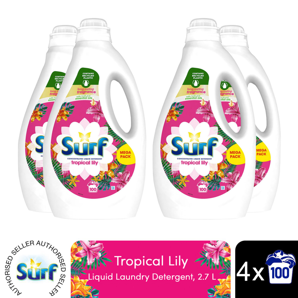 (Buy 4) Surf Liquid Laundry Detergent Tropical Lily, 100W