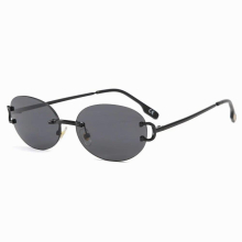 Boyarn Street Photography Personality Small Glasses UV400 Round Frameless Sunglasses Sun Glasses