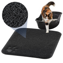 GEEZY Cat Litter Mat Waterproof Non-Slip Black Durable Litter Box Mat Cat Pad