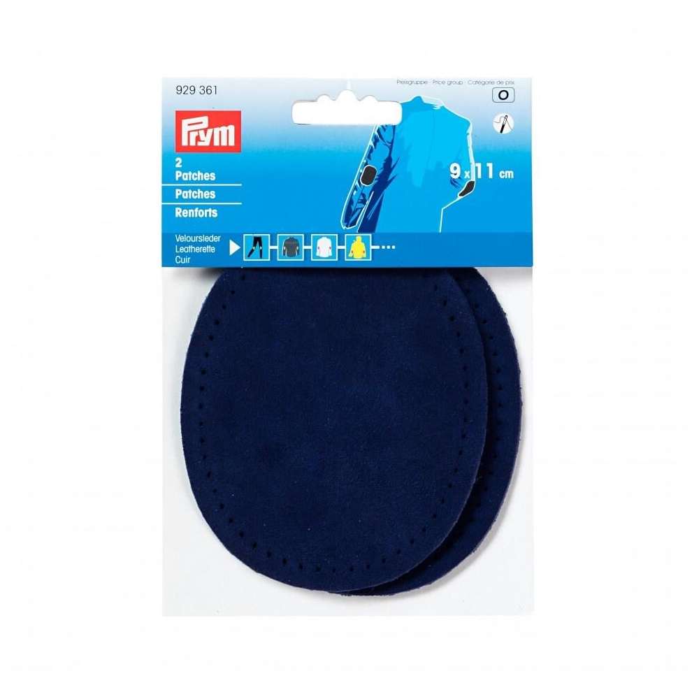 Prym Velour Leather Elbow Patches  Navy Blue - per pack of 2