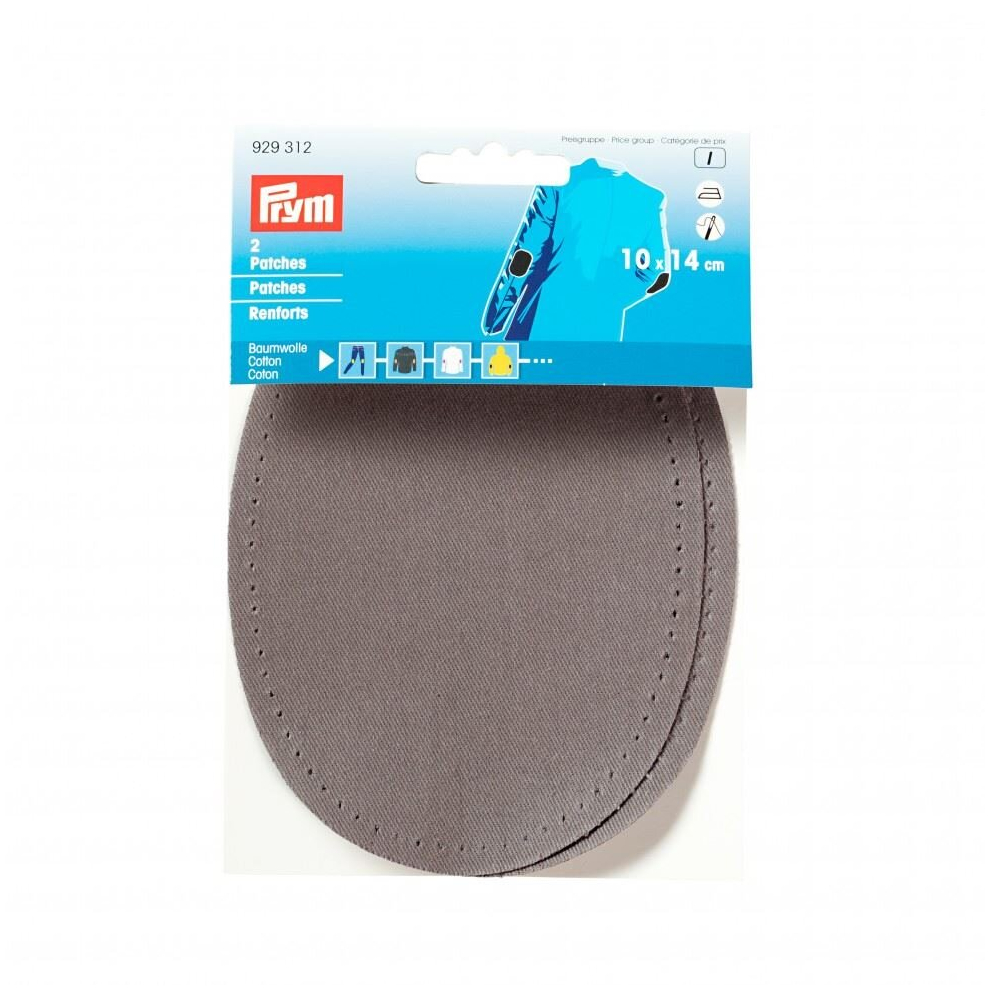 Prym Cotton Elbow Patches  Grey - per pack of 2