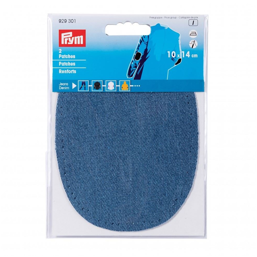Prym Denim Elbow Patches  Mid Blue - per pack of 2