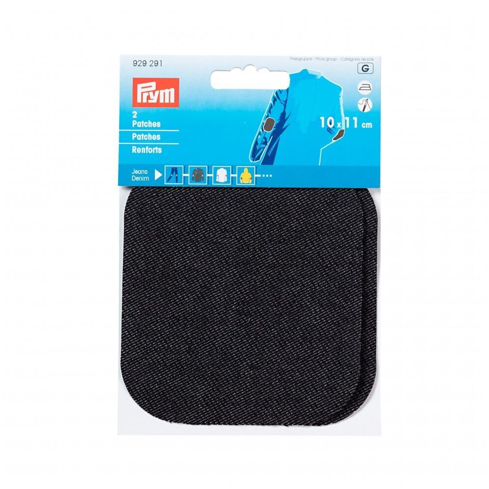 Prym Denim Elbow Patches  Black/Grey - per pack of 2