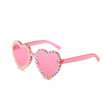 Women Girls Colors Diamond Flower UV400 Sunglasses Adult Acrylic Heart Shaped Sunglasses Female Sunglasses
