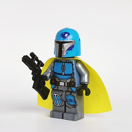 Mandalorian Blue Yellow Cape Star Wars Custom Lego Mini Figures Sets