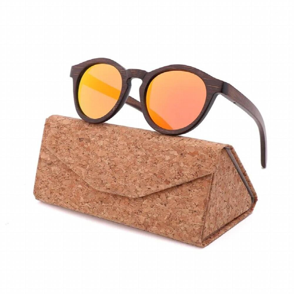 Retro Brown Bamboo Sunglasses Vintage Fashionable Polarized Women and Men UV 400 Anti-reflective Glasses Eyewears-image-OPC-PCRBB52-NEW