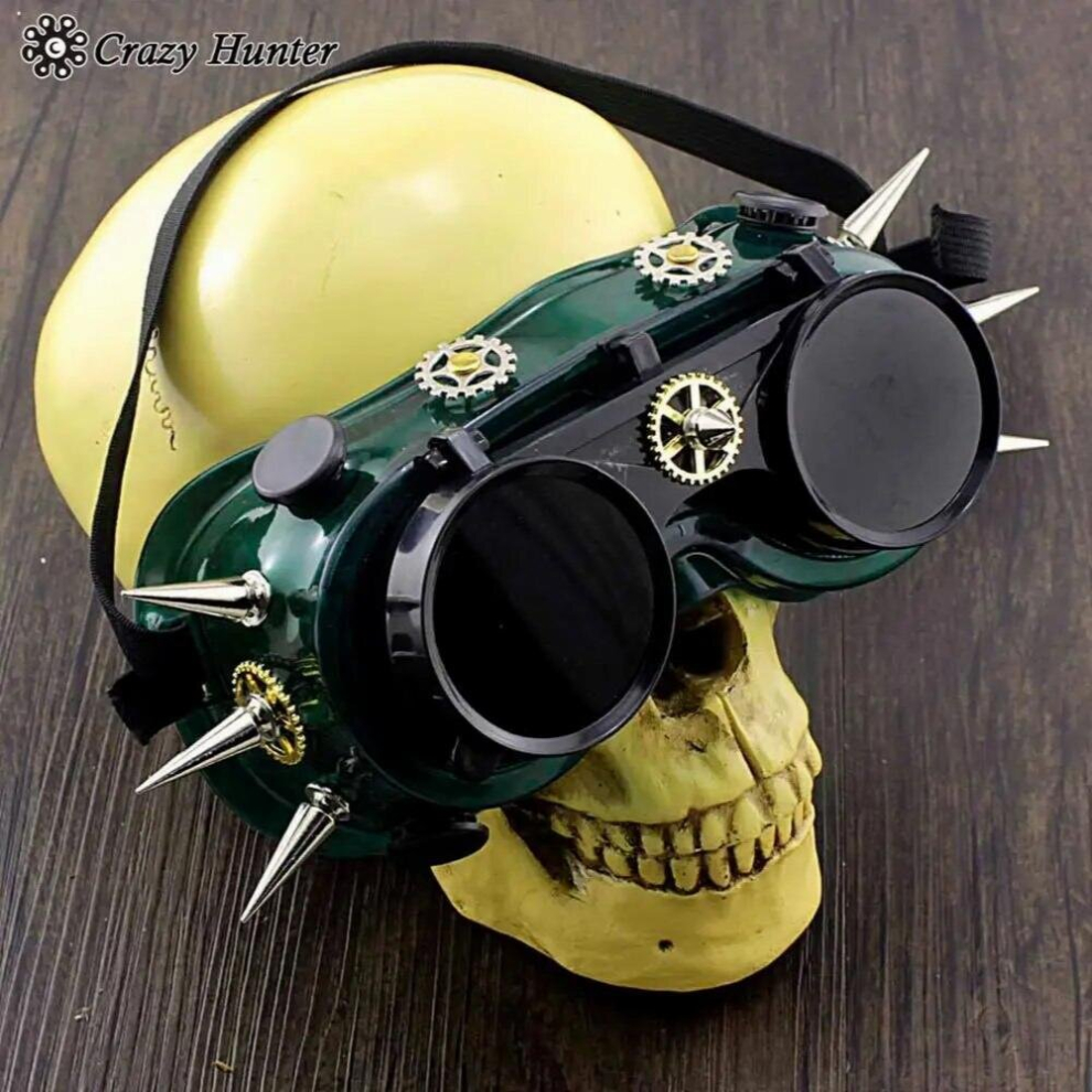 Steampunk Gear Spike Eyeglasses Double-Glazed Goggles Biker Cosplay Unisex Multicoloured 885671930821