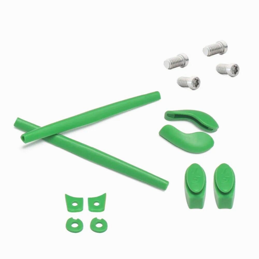 Millerswap Rubber Kit Temple Arm Ear Socks/Leg & Nose Pad Nose Holder & Screw-T6-4 Pieces Set for-Oakley Juliet - Dark Green