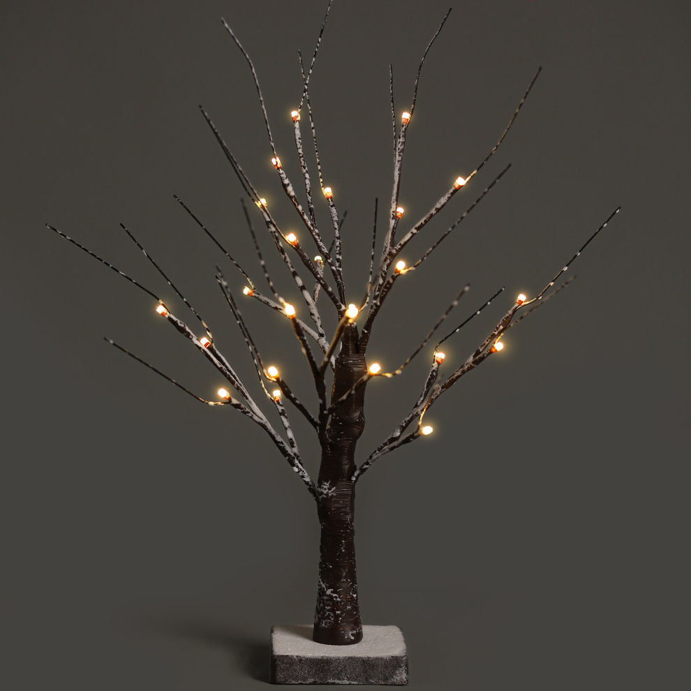 (Brown, Set of 1) NETTA 60cm Twig Birch Tree with Warm White LEDs