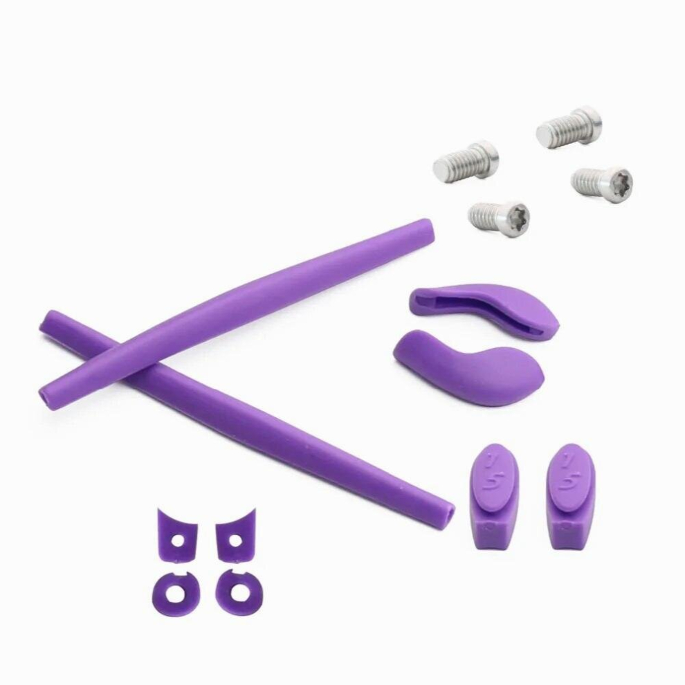 Millerswap Rubber Kit Temple Arm Ear Socks/Leg & Nose Pad Nose Holder & Screw-T6-4 Pieces Set for-Oakley Juliet - Purple Kits