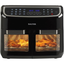 Salter EK5668GW Dual View Air Fryer Oven XL Multi-Cooker with 12L Capacity, Add Divider for 5L Dual Cooking, Removable Clean Accessory Kit,2600 W