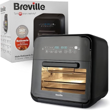 Breville Halo Rotisserie Air Fryer | Digital Extra Large Air Fryer Oven | 10 L | Fry, Bake & Dehydrate | 2000 W | Energy Efficient | Black[VDF127]