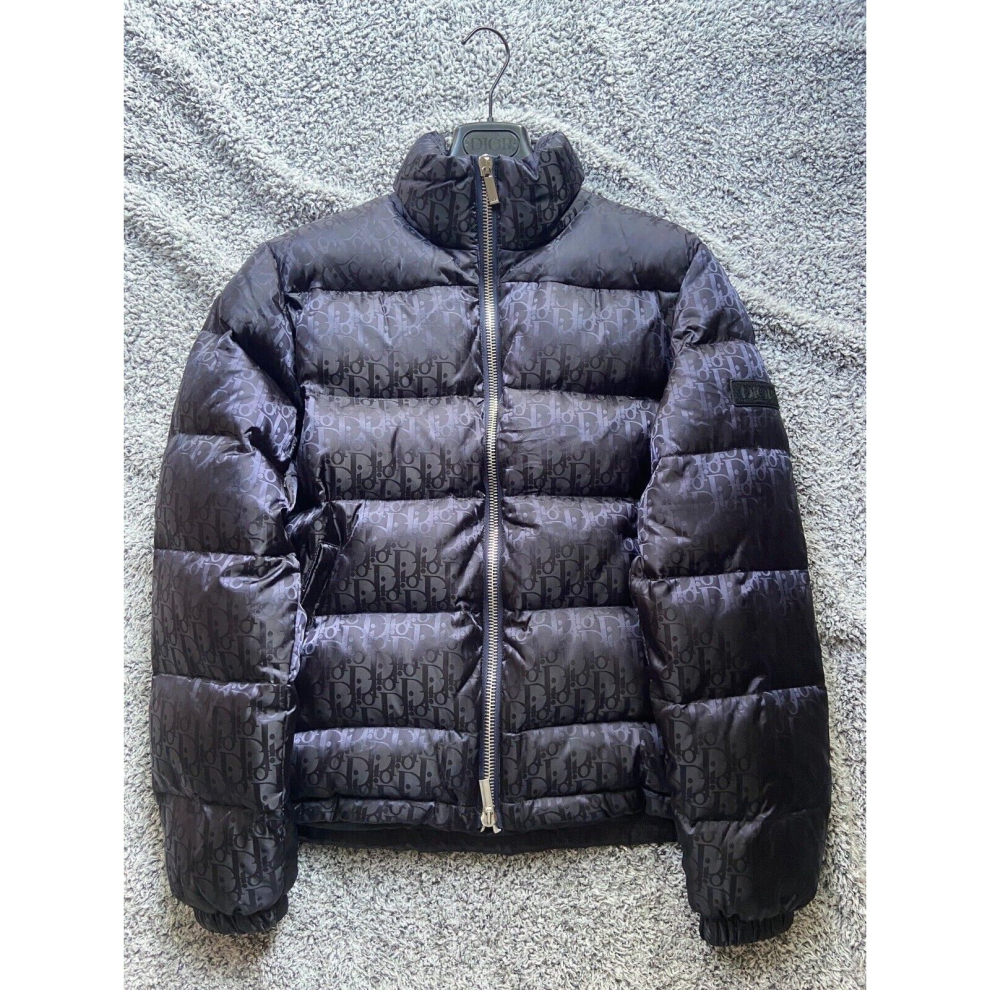 DIOR OBLIQUE DOWN JACKET Black LARGE Technical Jacquard
