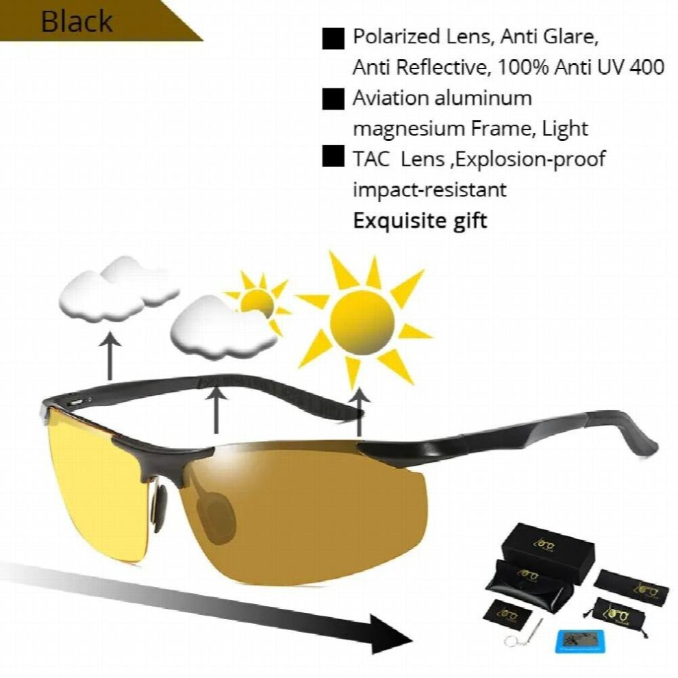 Aluminum Magnesium Frame Photochromic Polarized Sunglasses Chameleon Lens Mens Sun Glasses for Driving Fishing Night-image-OPC-PCRBGNK-NEW