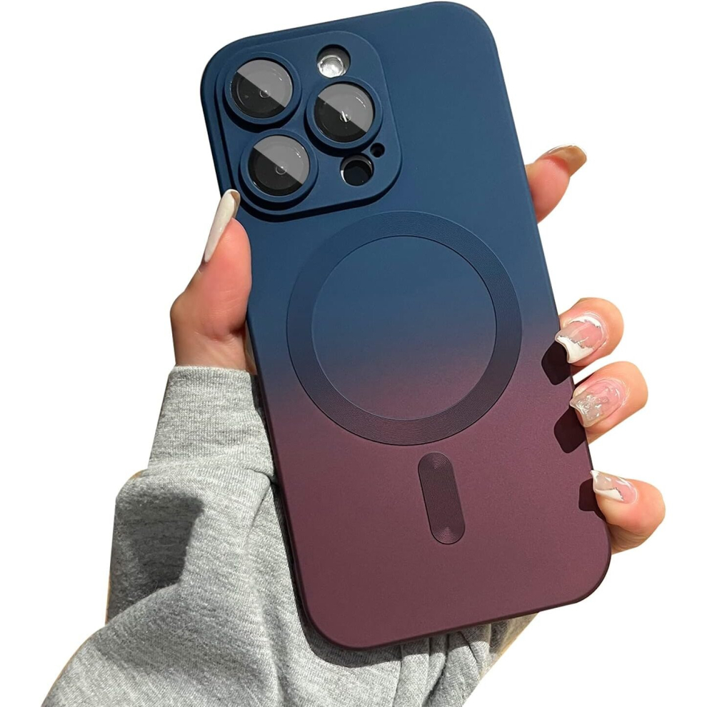 Magnetic Iphone14 Pro Max Case[Compatible With Magsafe], Cute Gradient Color Case For Women & Men,Soft Tpu Shockproof With Camera Lens Protector Case 7770197798471