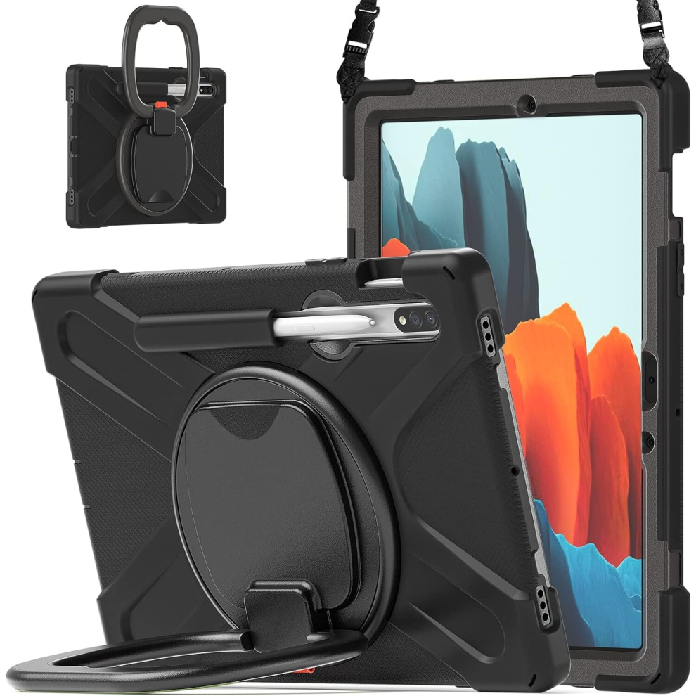 Photos - Other for Computer TIANFU 360 Rotation Portable Case for Galaxy TabS8/S7 11" Case with S Pen Holder Rugged Case Rotating Stand Hand Strap Shoulder Car