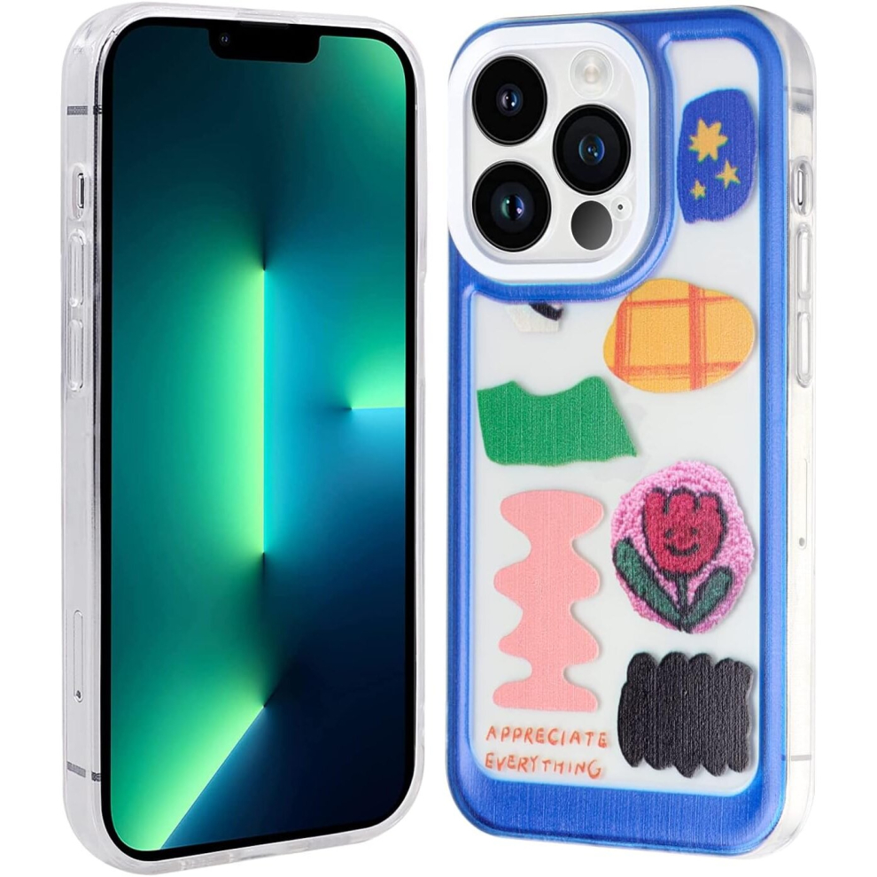 Iphone 13 Pro Max Case Clear, Not Yellowing Phone Case For Iphone 13 Pro Max 2021 (6.7 Inch) With Slim Cover Protection Shockproof Bumper, Patch Blue 7770197791045