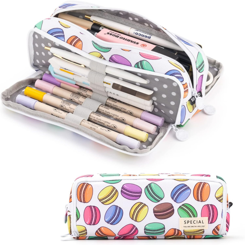 Photos - Pen TIANFU Large Pencil Case Big Capacity 3 Compartments Canvas Pencil Pouch for Teen Boys Girls School Students 
