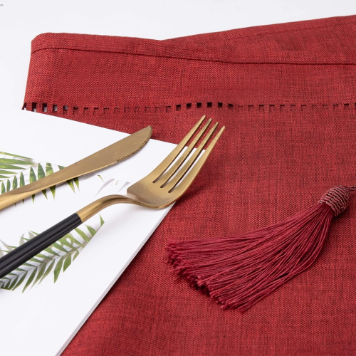 Red Linen Table Runner 32 x 180 cm,High Quality Table Runner,Plain Table Runner,Modern,Easy Care for Dining Table,Coffee Table,Restaurant,Decoration 2
