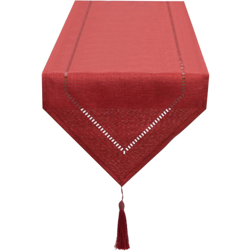 Red Linen Table Runner 32 x 180 cm,High Quality Table Runner,Plain Table Runner,Modern,Easy Care for Dining Table,Coffee Table,Restaurant,Decoration