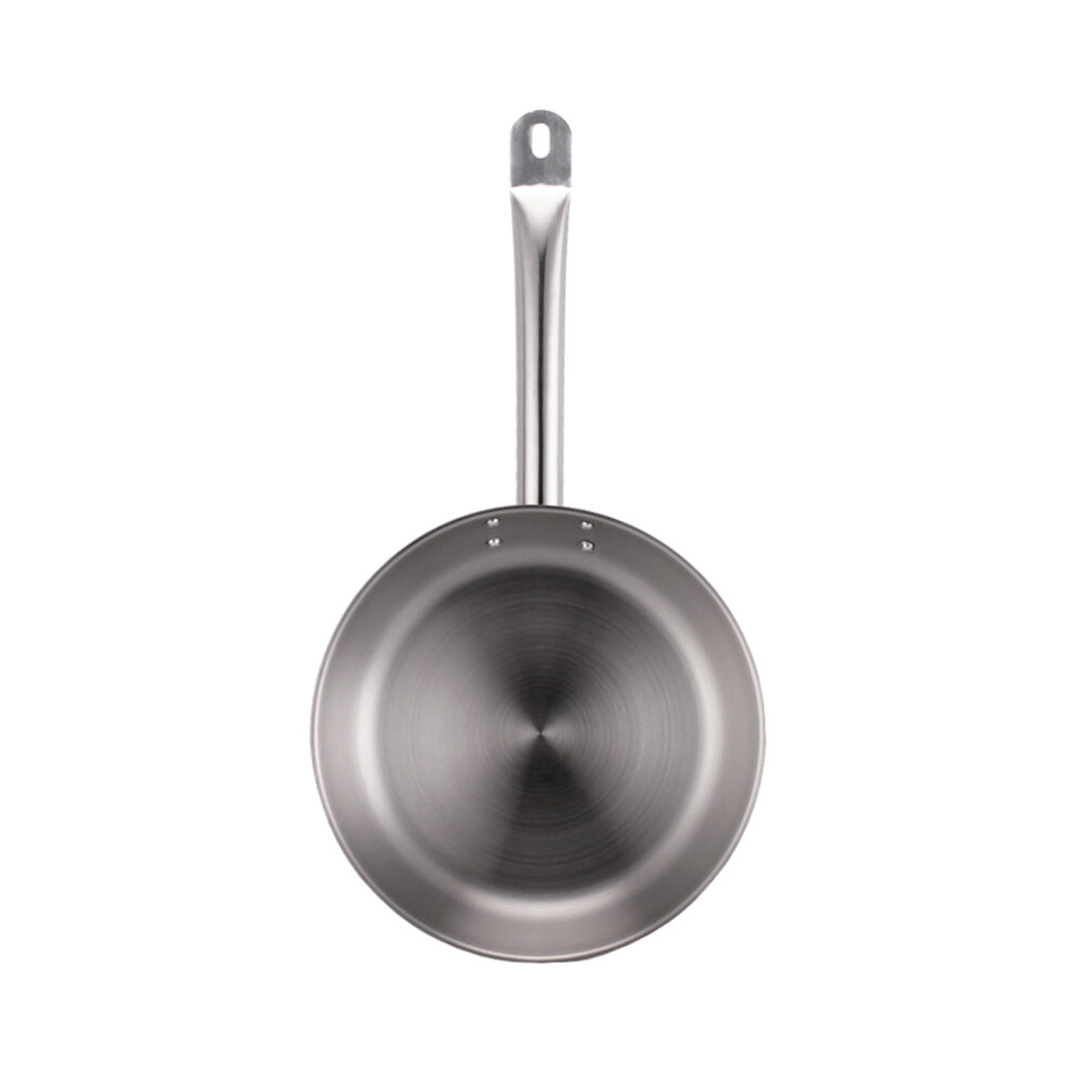 Kitchen 20Cm Induction Frying Pan Stainless Steel Frypan Skillet Silver